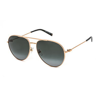 Givenchy Grey Gradient Aviator Unisex Sunglasses Gv 7196/g/s 0ddb/9o 61 In Gold Tone,grey