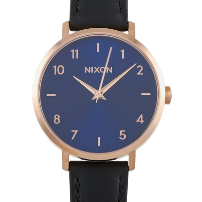 Nixon Arrow Leather Quartz Ladies Watch A1091-2763-00 In Black / Gold Tone / Indigo / Rose / Rose Gold Tone