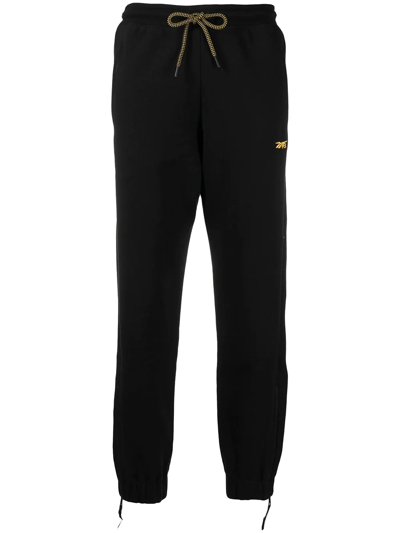 Reebok Ladies Black Logo-embroidered Track Pants