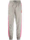 Stella Mccartney Kira Appliquéd Striped Econyl Track Pants In Grey