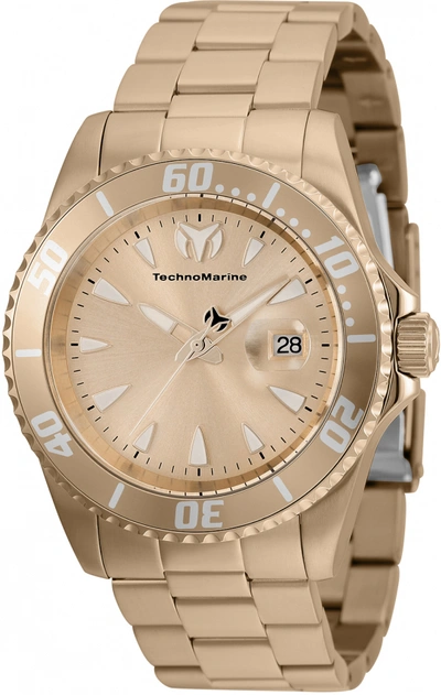 Technomarine Manta Quartz Rose Dial Mens Watch Tm-220104 In Gold