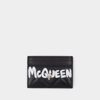 ALEXANDER MCQUEEN CARD HOLDER - ALEXANDER MCQUEEN -  BLACK/IVORY - LEATHER