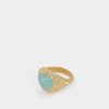 Missoma Ring Heart Aqua Chalcedony Aus Gold In Gold