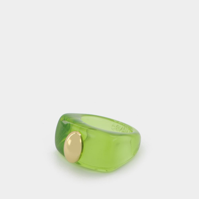 La Manso Pagan & Vegan Rectangle-shape Ring In Green