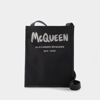 Alexander Mcqueen Black Polyester Graffiti Phone Sleeve In Black