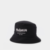 ALEXANDER MCQUEEN TONAL AFFITI HAT - ALEXANDER MCQUEEN -  BLACK/IVORY - SYNTHETIC