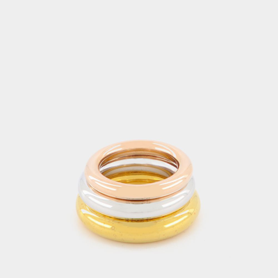 CHARLOTTE CHESNAIS BRAHMA 3 RINGS SET RING - CHARLOTTE CHESNAIS - SILVER/18K GOLD PLATED