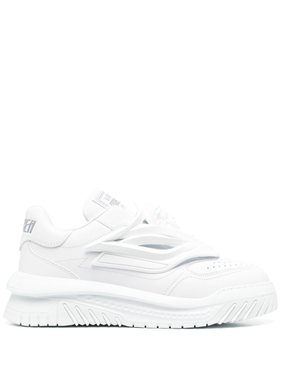 Versace Odissea Caged Rubber Medusa Sneakers In White