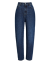 Totême High-rise Tapered Organic Jeans In Dark Blue
