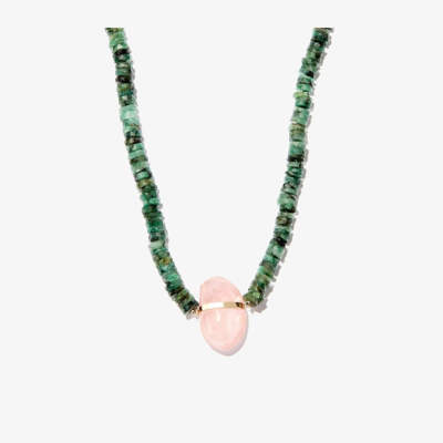 Jia Jia 14k Yellow Gold Emerald Quartz Pendant Necklace