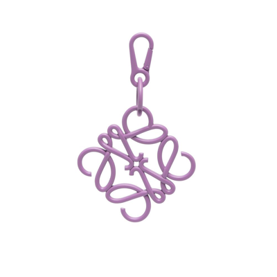 Loewe Anagram Brass And Stainless Steel Charm In Pale Aubergine Glaze