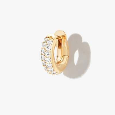 Spinelli Kilcollin 18k Yellow Gold Mini Macro Diamond Hoop Earring