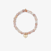 Sydney Evan 14k Yellow Gold Heart Quartz Diamond Beaded Bracelet In Gold