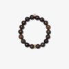 Sydney Evan 14kt Yellow Gold Wood And Diamond Evil Eye Beaded Bracelet In Gold