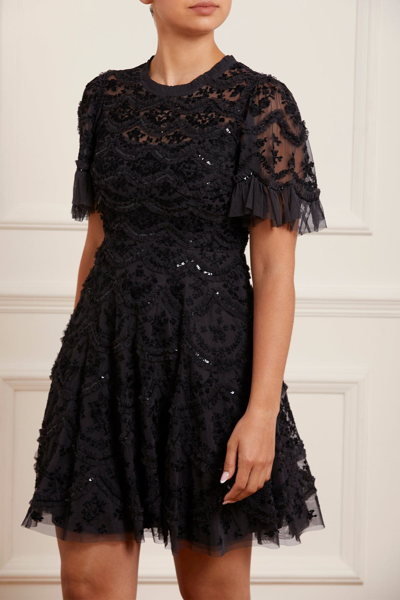 chinese dress ladies Short Black Lace Dress with Train Custom Size
