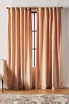 Anthropologie Velvet Louise Curtain By  In Beige Size 50x63