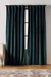 Anthropologie Velvet Louise Curtain By  In Green Size 50x84