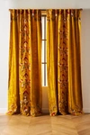 Anthropologie Fiori Curtain By  In Yellow Size 50x84