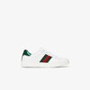 GUCCI WHITE ACE WEB STRIPE LEATHER SNEAKERS,433148CPWE017848749