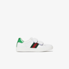 GUCCI WHITE ACE WEB STRIPE LEATHER SNEAKERS,455448CPWP017849693