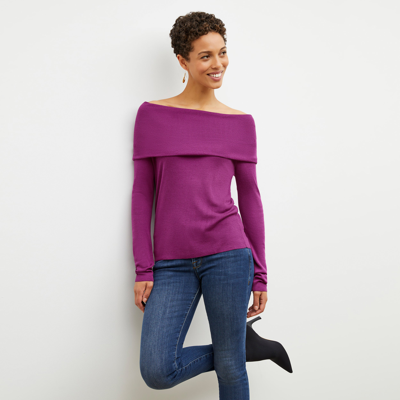 M.m.lafleur The Dae Top - Silk Jersey In Purple Jasper