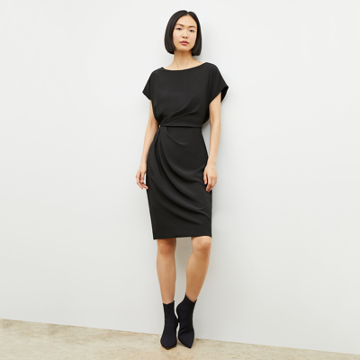 M.m.lafleur The Jillian Dress - Eco Heavy Soft Wave In Black
