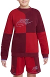 Nike Kids' Sportswear Logo Sweatshirt In Dark Beetroot/ Red/ Thistle