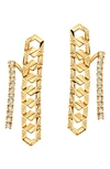 Dries Criel Bond Signature Diamond Chain Ear Jackets In Yellow Gold