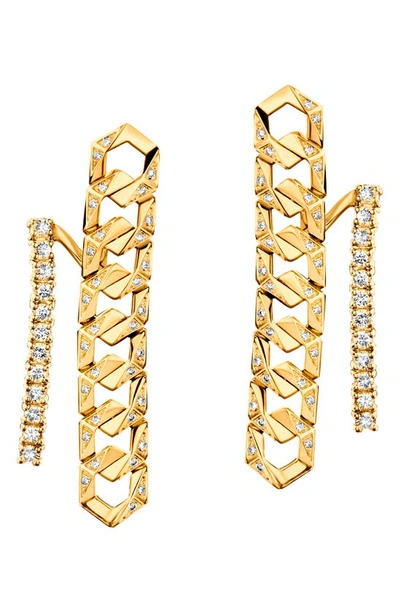 Dries Criel Bond Signature Diamond Chain Ear Jackets In Yellow Gold