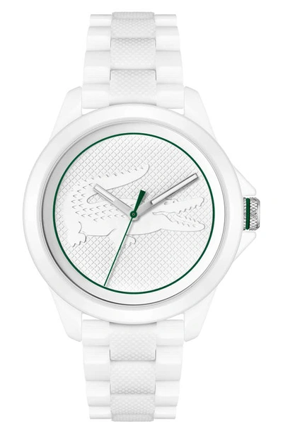 Lacoste Men's Le Croc White Ceramic Bracelet Watch 44mm