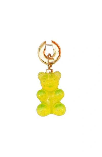Eliou Jujuba Single Gummy Bear Huggie Hoop Earring In Lime Green