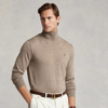 Ralph Lauren Washable Wool Turtleneck Sweater In Light Walnut Heather