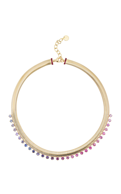 Emily P Wheeler + Net Sustain Thelma 18-karat Recycled Gold Sapphire Necklace In Pink