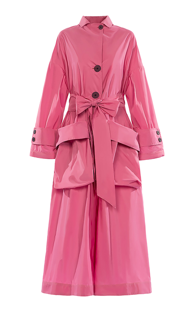 Biyan Women's Raymona Taffeta Trench Coat In Pink,brown