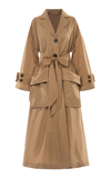 Biyan Raymona Taffeta Trench Coat In Brown