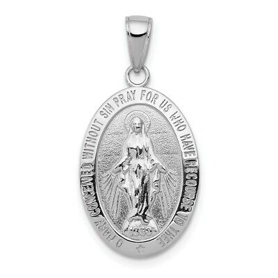 Pre-owned Skyjewelers Real 10kt White Gold Miraculous Medal Pendant