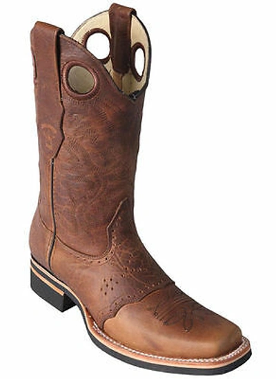 Pre-owned Los Altos Boots Los Altos Honey Square Toe Western Rodeo Cowboy Boots Genuine Leather D In Brown