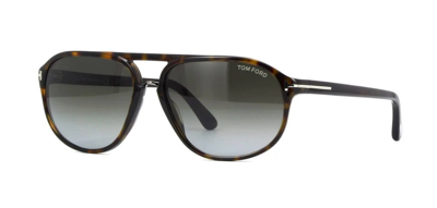 Pre-owned Tom Ford Jacob Ft 0447 Dark Havana/brown Smoke Shaded (52b) Sunglasses