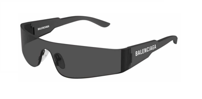 Pre-owned Balenciaga Bb 0041s 001 Gray/gray Unisex Metal Sunglasses