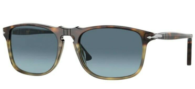 Pre-owned Persol 0po3059s 1158q8 Tortoise Spotted Brown/azure Blue Gradient Sunglasses