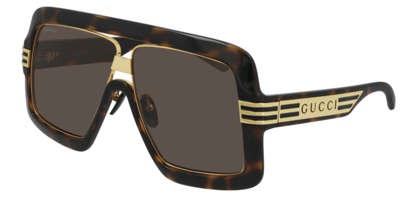 Pre-owned Gucci Gg 0900s 002 Havana/brown Oversized Men's Sunglasses