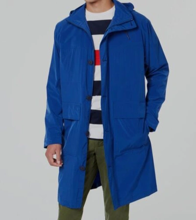 Pre-owned Tommy Hilfiger $350  Men's Blue Modern-fit Hopkins Raincoat Coat Jacket Size 44r