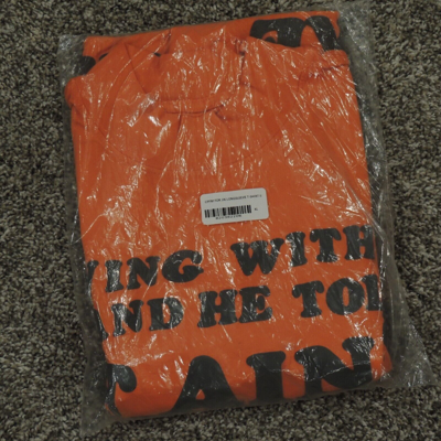 Pre-owned Kanye West Cpfm X  X Jik Long Sleeve T Shirt Size Xl Orange Gray Jesus King