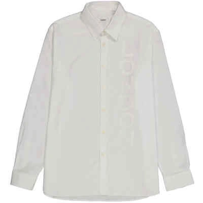 Pre-owned Burberry Men's White Cotton Oxford London Print Oversized Shirt