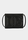 Dolce & Gabbana Dg Logo Flap Leather Shoulder Bag In 80999 Nero