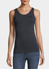 Majestic Soft Touch Scoop-neck Tank In Marine