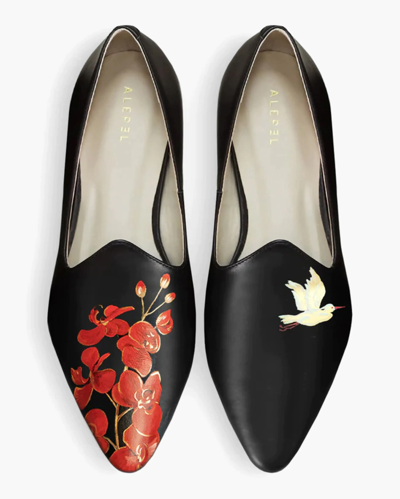 Alepel Gold Bird Classic Loafer In Black