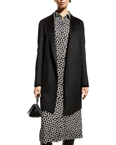 Adam Lippes Zibeline Cashmere Car Coat In Black