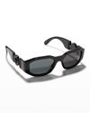 Versace Men's Clans Medusa Biggie Sunglasses In Dark Grey