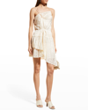 Iro Leodie Leopard Asymmetric Mini Dress In Off White